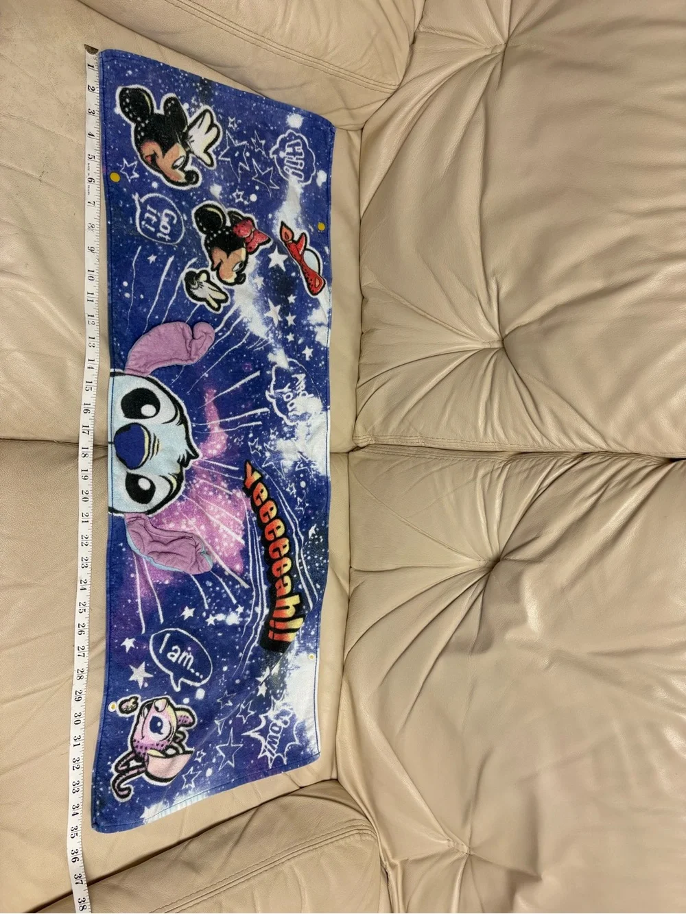 TDR Stitch & Angel Galaxy Hand Towel Blue Purple Tokyo Disneyland
